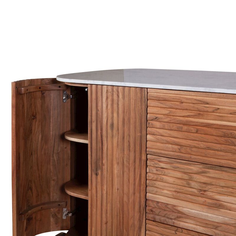 Kensington 68" Kitchen Island with Marble Top image number 4