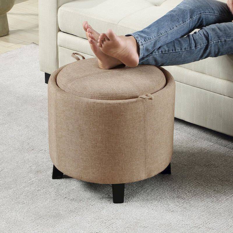 Convenience Concepts Designs4Comfort Oscar Storage Ottoman with Reversible Tray