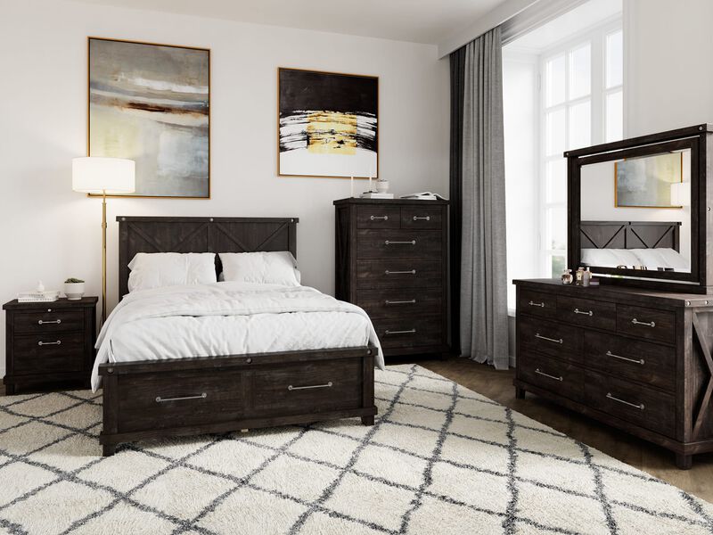 Yosemite Full-size Solid Wood Footboard Storage Bed in Cafe image number 2