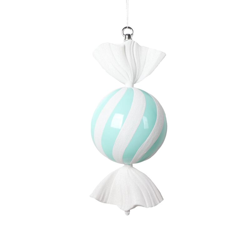 Vickerman 13" Seafoam Round Swirl Candy Ornament. image number 0