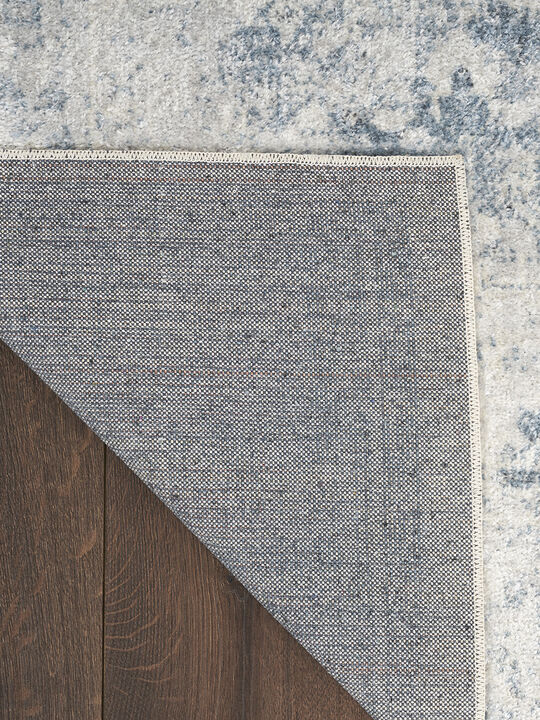 Astra Machine Washable ASW11 Blue/Ivory 6'7" x 9' Rug