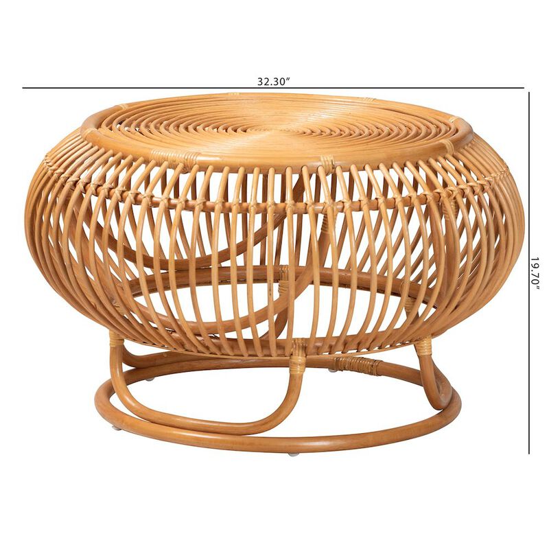 bali & pari Adeola Natural Rattan Coffee Table