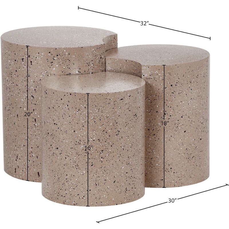 Meridian Furniture Dimple Taupe End Table