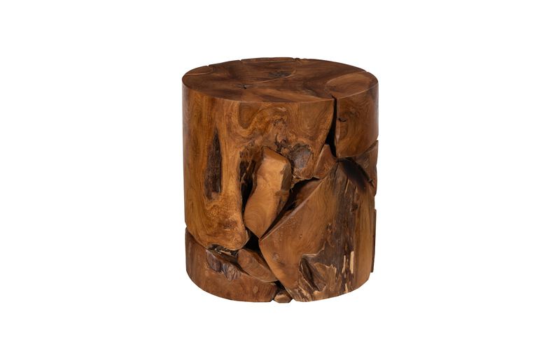 Teak Chunk Round Stool
