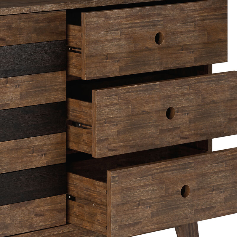 Clarkson SOLID ACACIA WOOD 48 inch Wide Mid Century Medium Storage in Rustic Natural Aged Brown