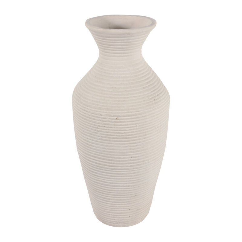 Paper Mache Ribbed Vase, Ivory image number 3