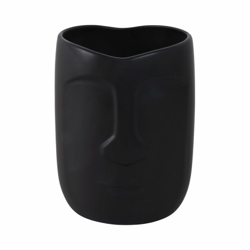 6" Face Vase, Black