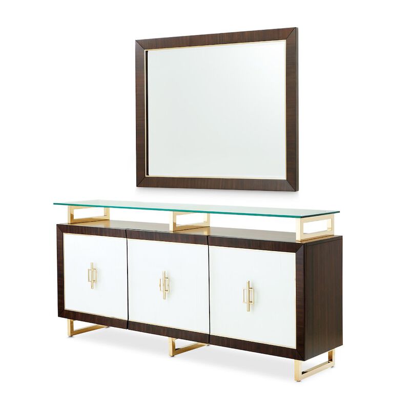 Michael Amini Belmont Place Sideboard with Mirror - Espresso