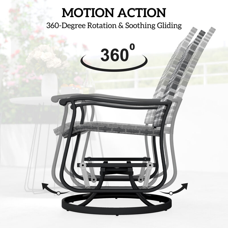Hivvago Rattan Patio Glider Chair Set image number 3