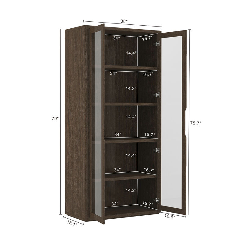 Rivington Brown Bookcase Cabinet (Set of 3)