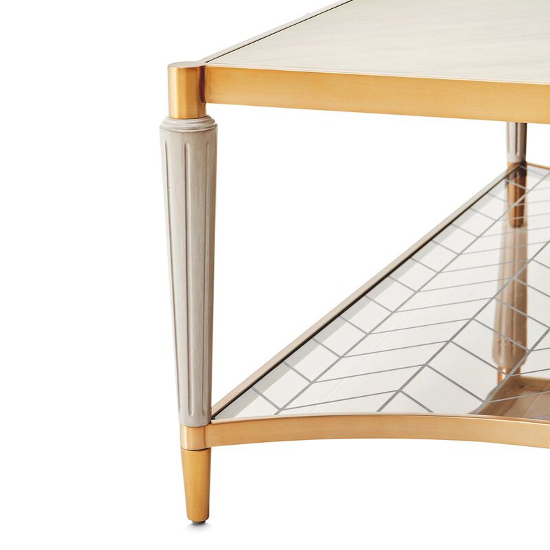 Michael Amini St. Charles Rectangular Cocktail Table - Dove Gray