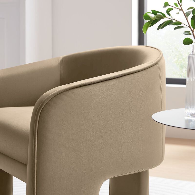 Greer Performance Velvet Upholstered Accent Armchair image number 8