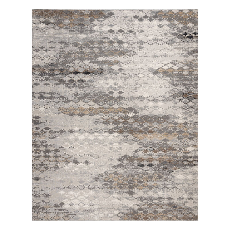 Gertmenian Baku Amara Modern Abstract Grey Soft Polypropylene/Polyester Area Rug, 5' x 8'