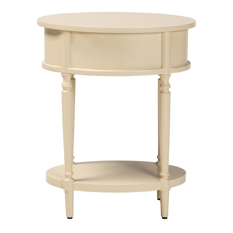 bali & pari Liba End Table - 1-Drawer Accent Table with Scalloped Detailing and Open Shelf Storage for Hallway, Entryway, and Living Room image number 4