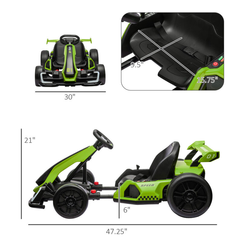 BreeBe 24V 7.5 MPH Electric Go Kart with Adjustable Seat, Slow Start image number 2