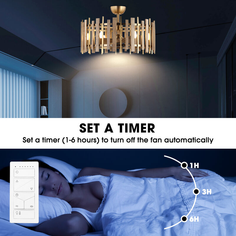 31 in. Brass Caged Fence Ceiling Fan with Light and Remote