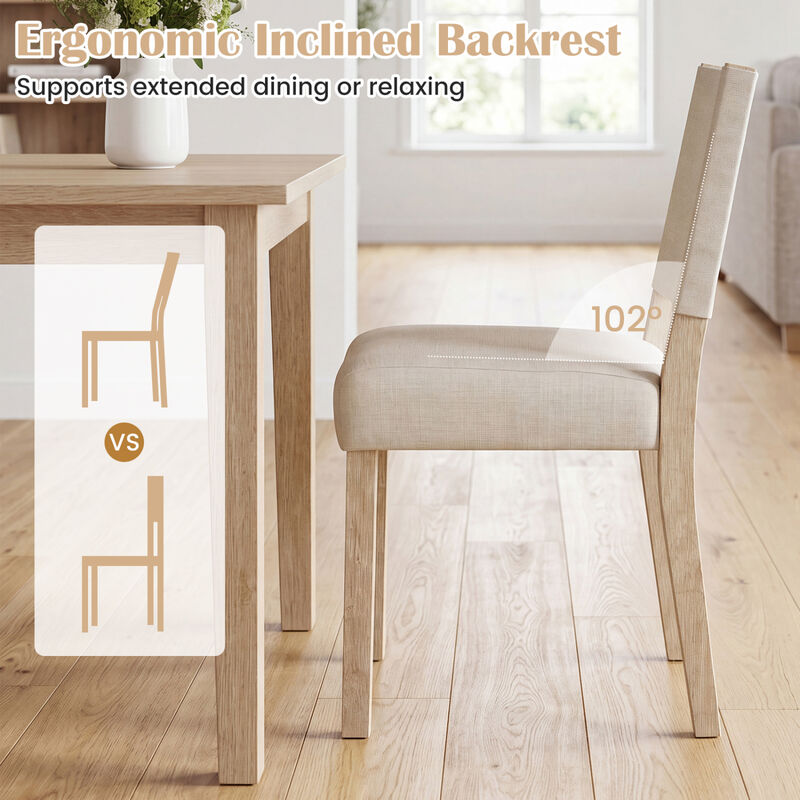 Set of 4 Upholstered Dining Chairs with Sturdy Rubber Wood Legs image number 4