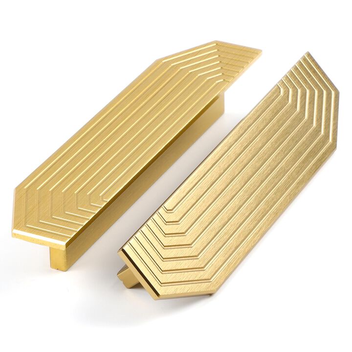 BaiNong Brass Cabinet pulls Brushed Drawer pulls Modern Gold Cabinet pulls Cabinet Handles Drawer Handles for Dresser Closet (2P