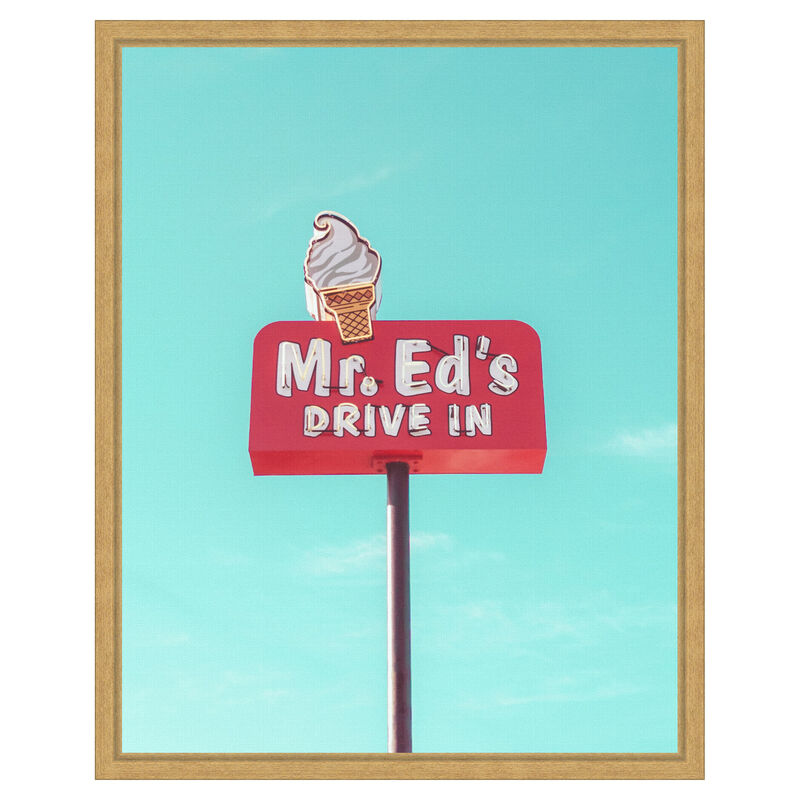 Mr. Eds Drive In Vintage Sign in Urbana by Tom Windeknecht Framed Canvas Wall Art image number 0