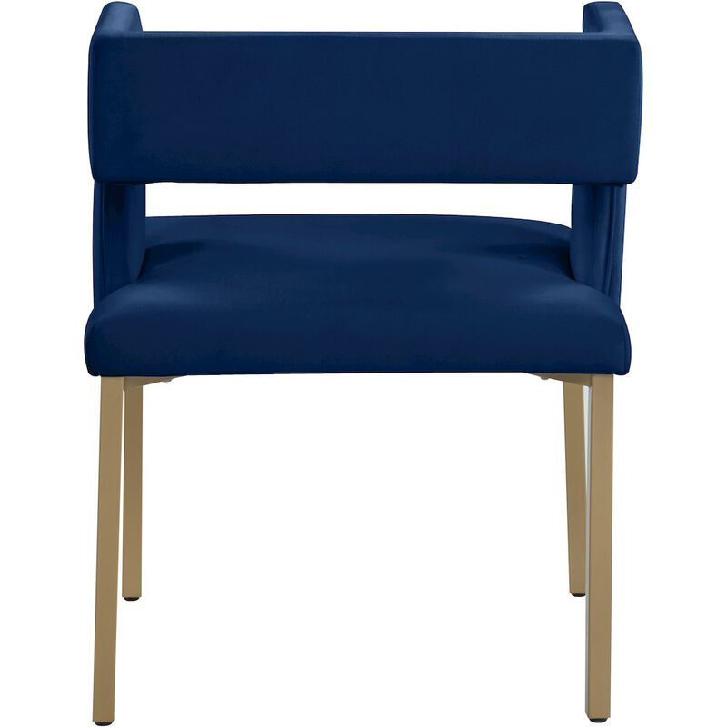 Meridian Furniture Caleb Navy Velvet Dining Chair, Set of 2