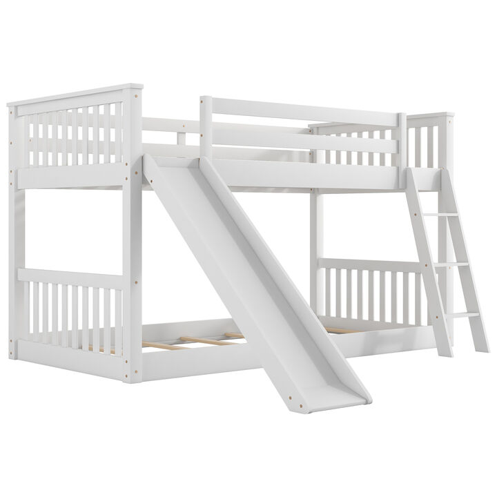Merax Twin over Twin Bunk Bed with Convertible Slide and Ladder