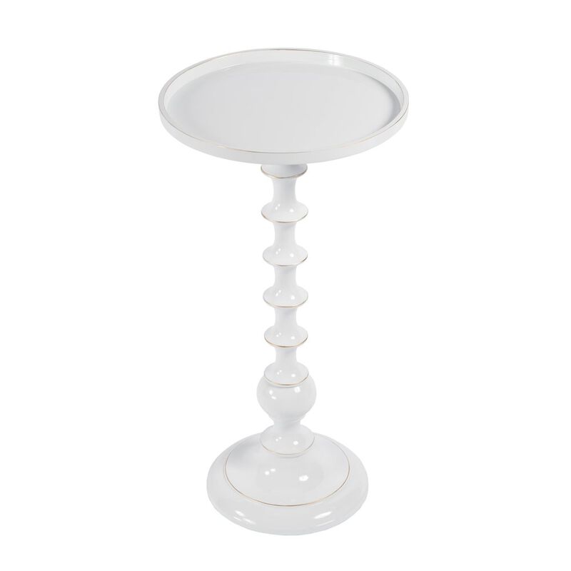 Butler Specialty Mia 11 in. W Round Metal Side Table, White