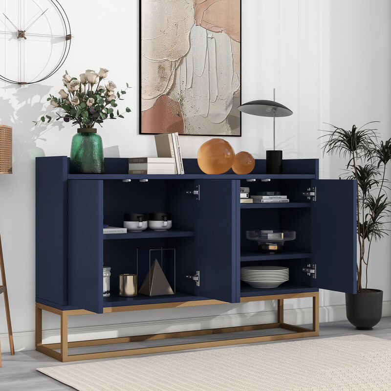 Whisen Modern Sideboard Elegant Buffet Cabinet with Large Storage Space - Navy