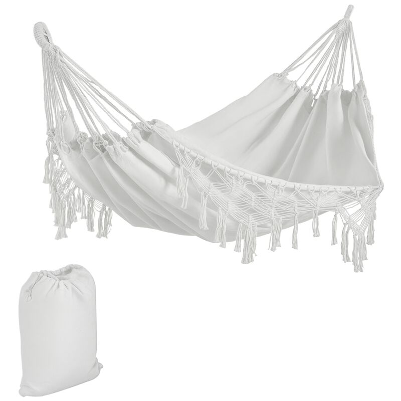Hivvago Extra Large Boho Hammock with Tassel Fringe image number 0
