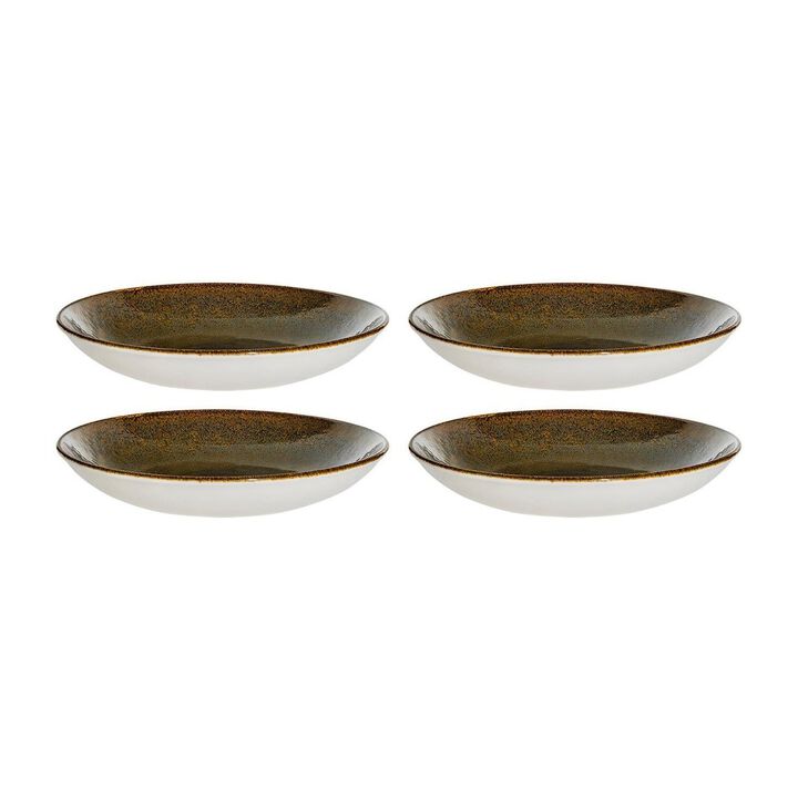 Tierra dia.9" h:2" 34 oz. Round Brown Porcelain Bowl (Set of 4)