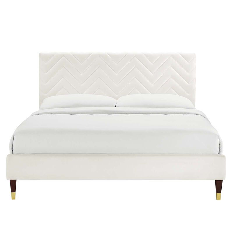 Modway - Leah Chevron Tufted Performance Velvet Full Platform Bed image number 3