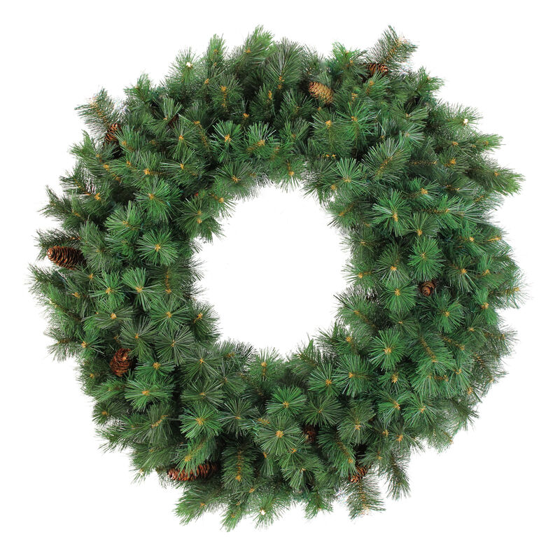 Green Royal Oregon Pine Artificial Christmas Wreath with Pinecones  48-Inch  Unlit