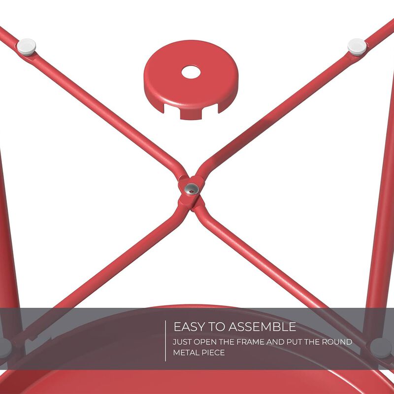 Mondawe Outdoor 2-Tier All-Iron Side Table w/ Powder-Coated Steel Trays, Rust-Resistant Frame