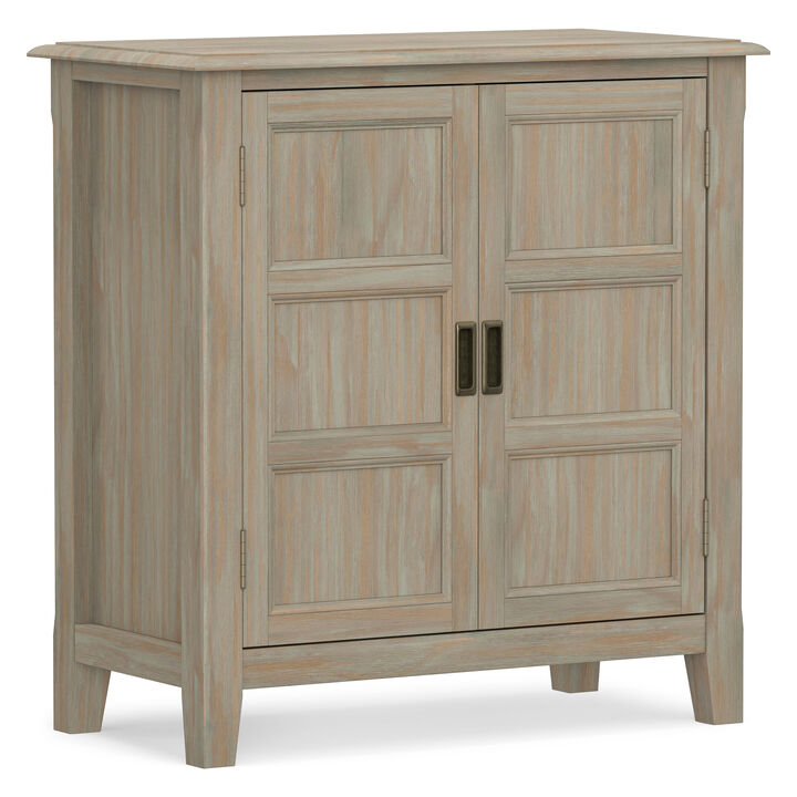 Burlington SOLID WOOD 30 inch Wide Transitional Low Storage Cabinet in Distressed Grey