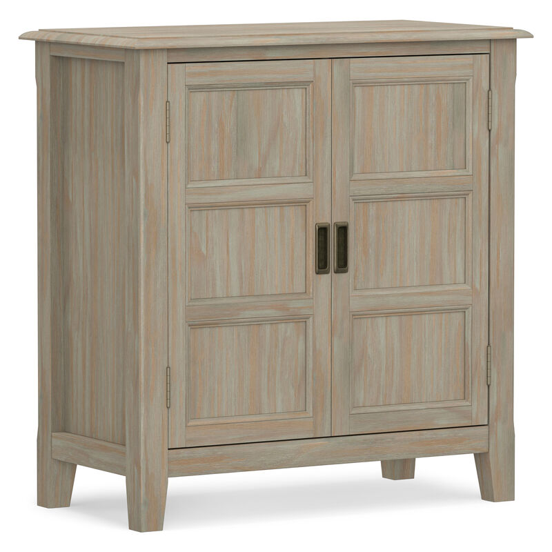 Burlington SOLID WOOD 30 inch Wide Transitional Low Storage Cabinet in Distressed Grey image number 0