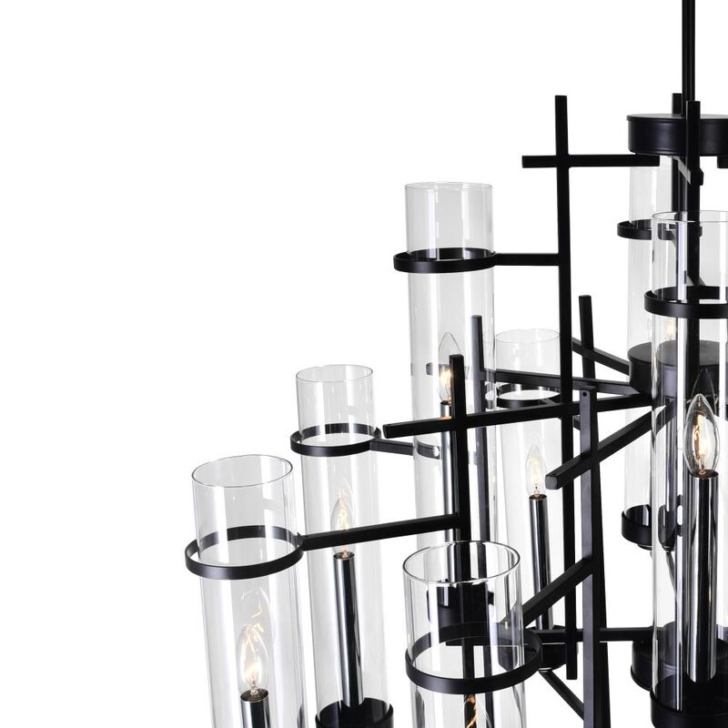Sierra 12 Light Up Chandelier With Black Finish