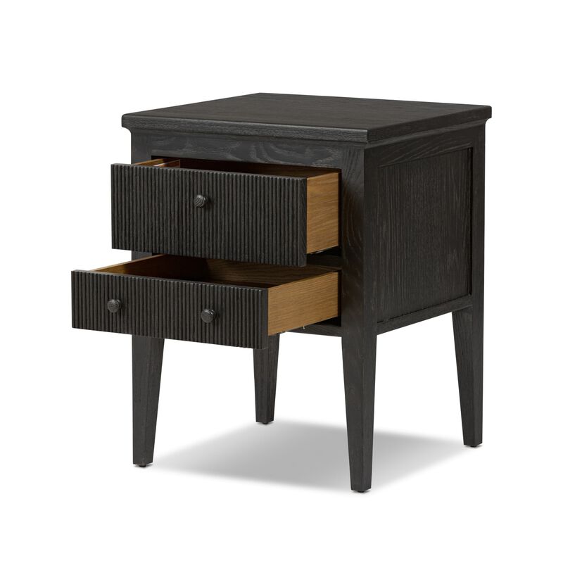 Bush Distressed Black Nightstand