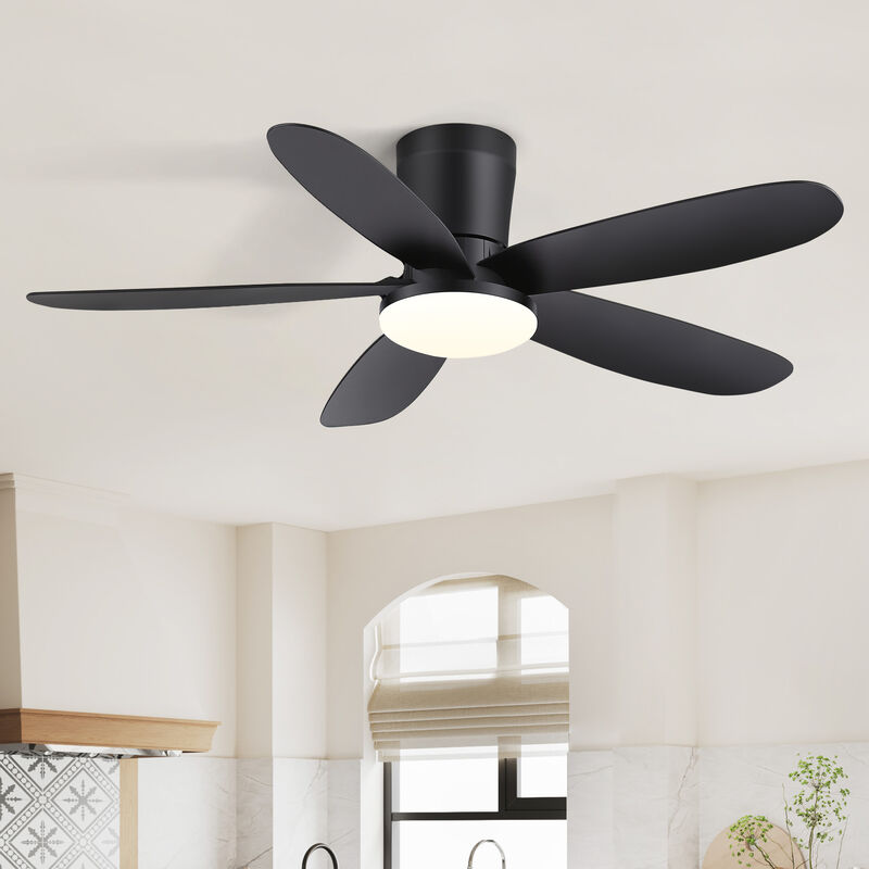 Breezary 42" Flush Mount LED Ceiling Fan with Light, 5 Blade , 6 Speed , Reversible, Quiet Low Profile Fan image number 9