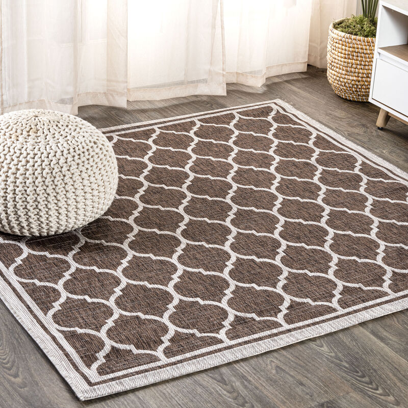 Trebol Moroccan Trellis Textured Weave Area Rug