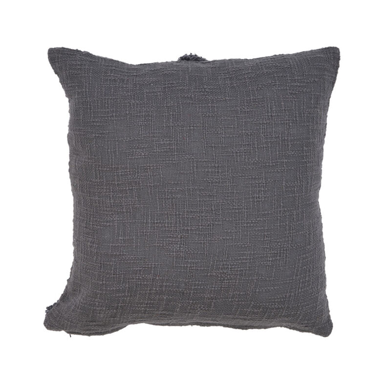 HomeRoots Set of Two Dark Gray Diamond Cotton Throw Pillow With Fringe image number 5
