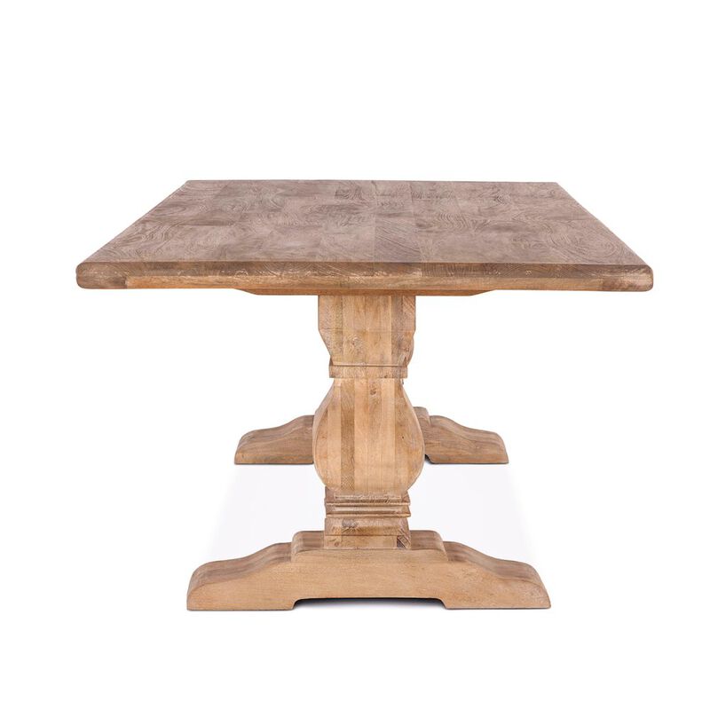 World Interiors Pengrove 108-Inch Rectangle Mango Wood Dining Table in Antique Oak Finish image number 3