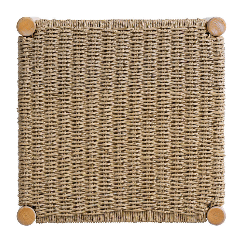 Christopher Knight Home Amelia Boho 25.8" Acacia Wood Backless Counter Stools with Wicker Woven Seat