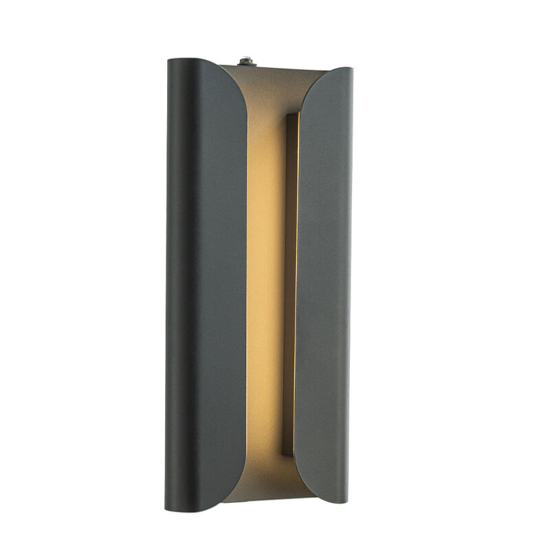 H15" Matte Black 24W Integrated LED Wall Sconce with Acrylic Shade Modern Simplicity Outdoor Wall Light with Dusk to Dawn Sensor for Porch Garage image number 0