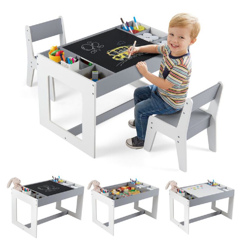 Children&rsquo;s Table and Chair Set, Multifunctional with Chalkboard image number 4