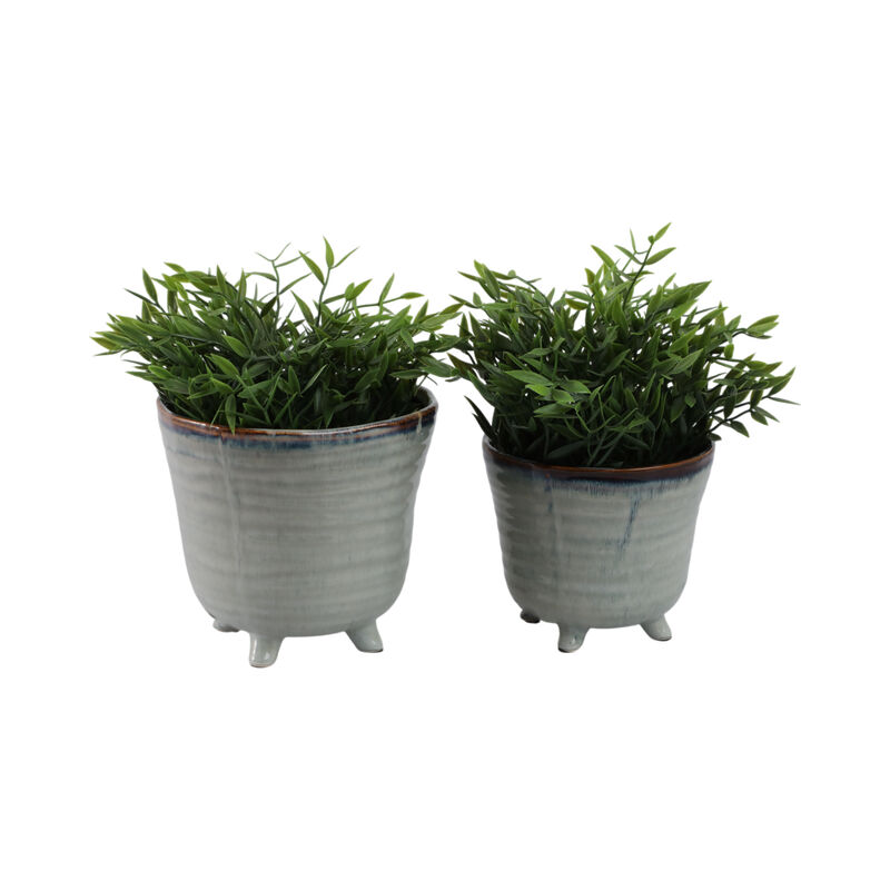 Organic Footed Planters, Blue