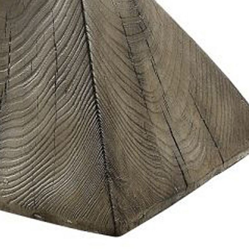 17 Inch Accent Table, Heavy-Duty Durability Cement, Weathered Oak Brown