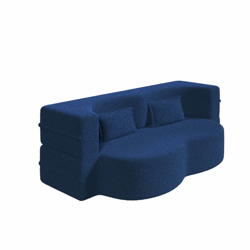 Merax Modern Floor Sofa with 2 Pillows