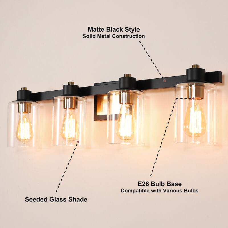 31.5" Modern 4-Light Dimmable Indoor Wall Sconce image number 3