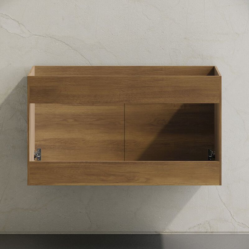 St. Tropez 36" Wall-Mounted Bathroom Vanity Cabinet without Top in Brown Oak image number 4