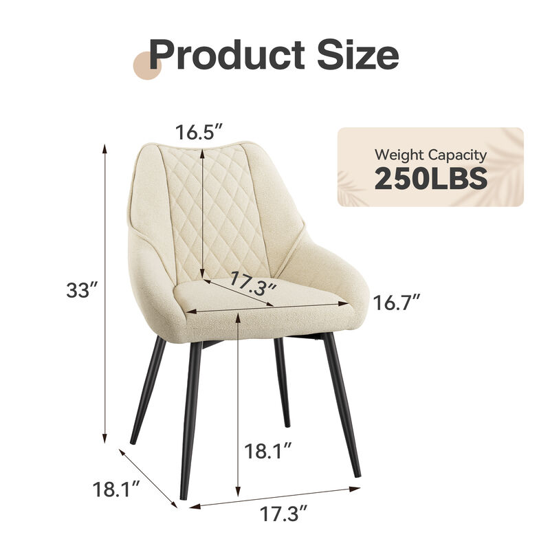 Fabric Soft Dining Chairs (Set of 2) image number 3