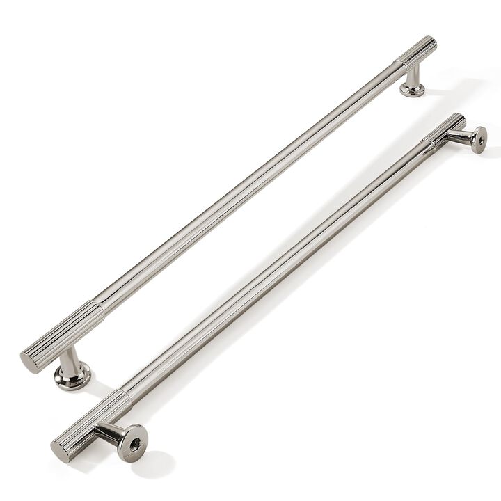 khtumeware 12 Inch Hole Center 2 Pack Polished Nickel Heavy Duty Solid Cabinet Pulls, Kitchen Drawer Handles, for Dresser cabine